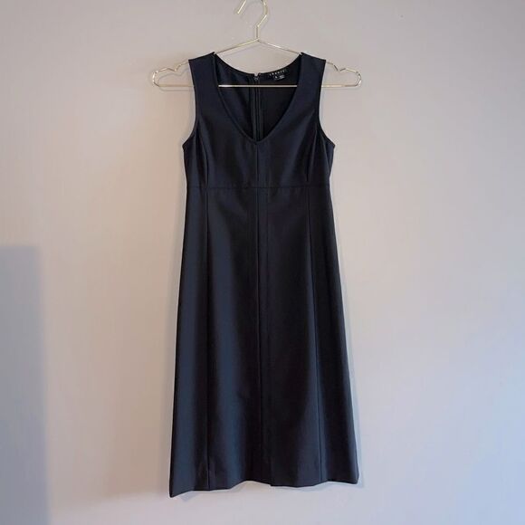 Theory Black Sleeveless Sheath Dress | SZ 0 - Picture 1 of 14